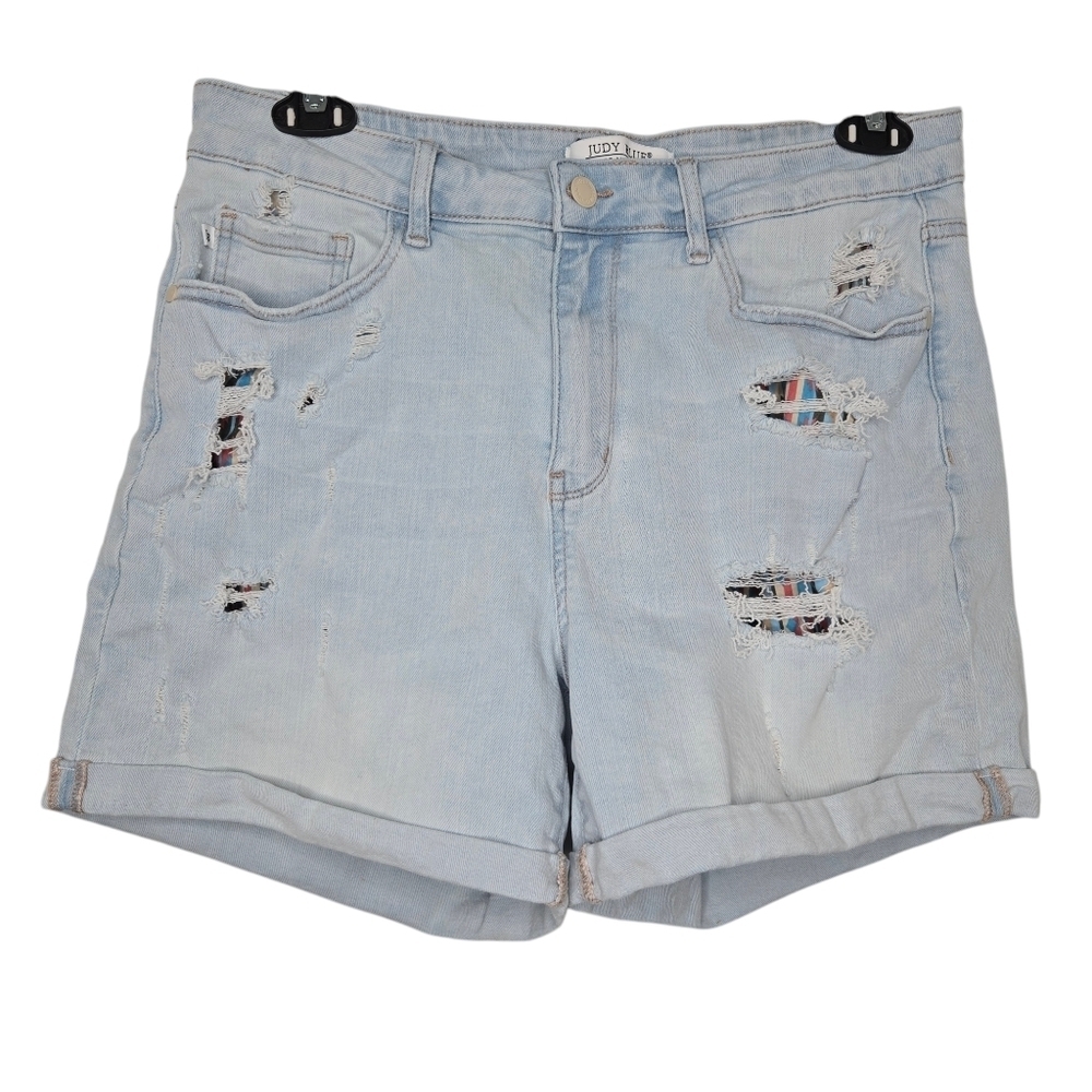 Judy Blue Light Blue Distressed Jean Shorts